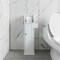 Basicwise White Freestanding Bathroom Toilet Paper Roll Holder with Storage and Extra Slot For Tissue Roll QI004026.WT - alternate 2